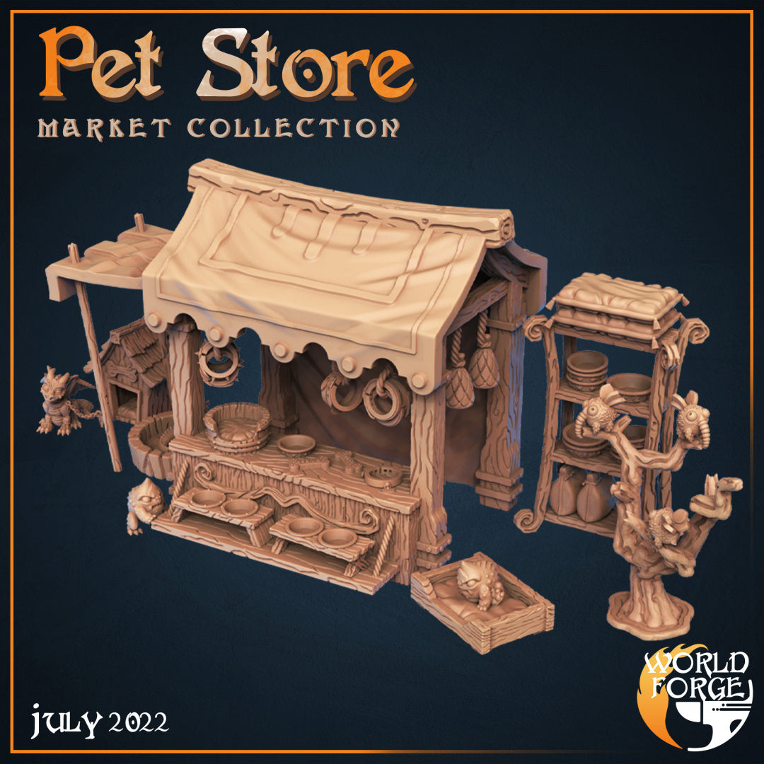 Market Collection 2 Pet Store 3D Resin Printed DnD (D&D) Pathfinder Miniatures