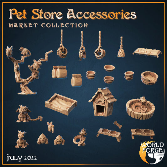 Market Collection 2 Pet Store Accessories 3D Resin Printed DnD (D&D) Pathfinder Miniatures