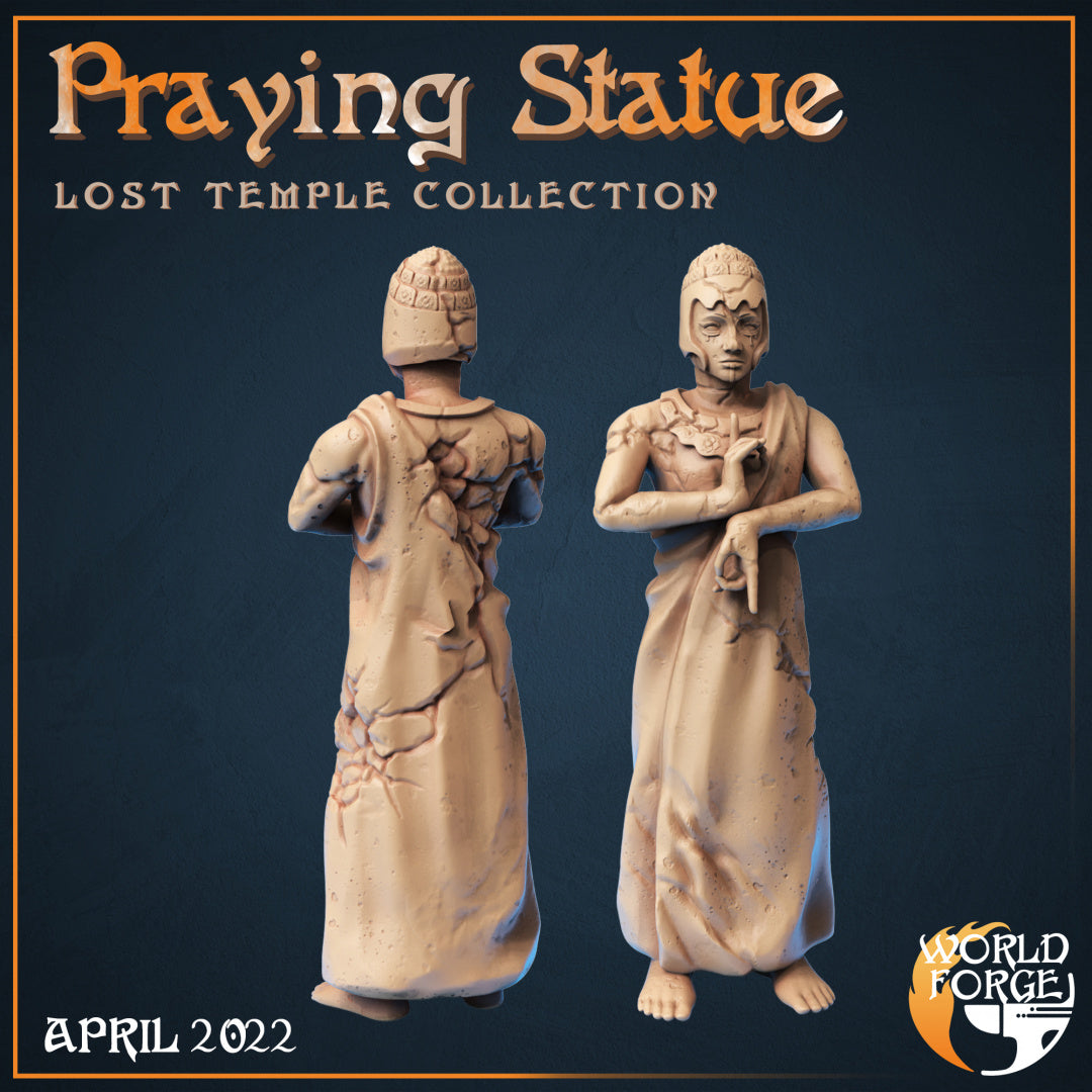 Lost Temple Ruins Praying Statue 3D Resin Printed DnD (D&D) Pathfinder Miniatures