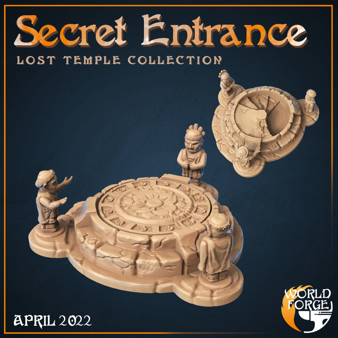 Lost Temple Ruins Secret Entrance 3D Resin Printed DnD (D&D) Pathfinder Miniatures