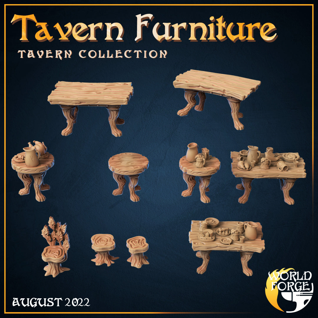 Arcane Dragon Tavern Furniture 3D Resin Printed DnD (D&D) Pathfinder Miniatures