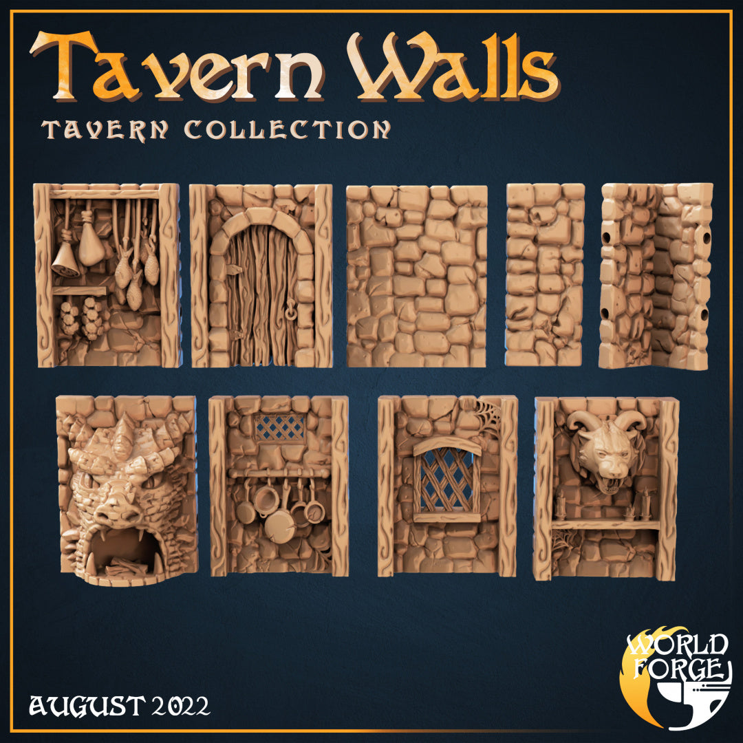 Arcane Dragon Tavern Walls 3D Resin Printed DnD (D&D) Pathfinder Miniatures