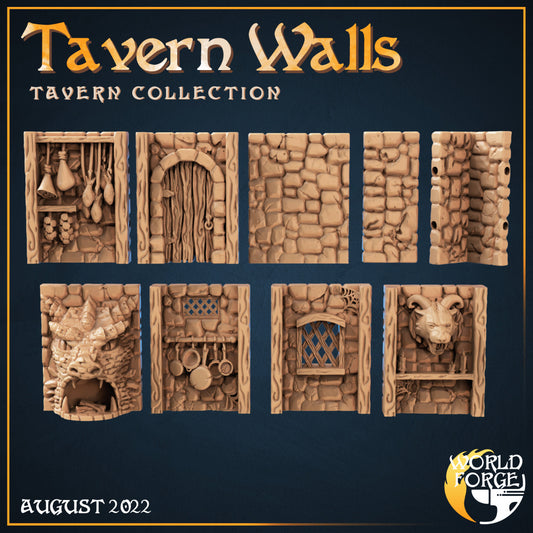 Arcane Dragon Tavern Walls 3D Resin Printed DnD (D&D) Pathfinder Miniatures