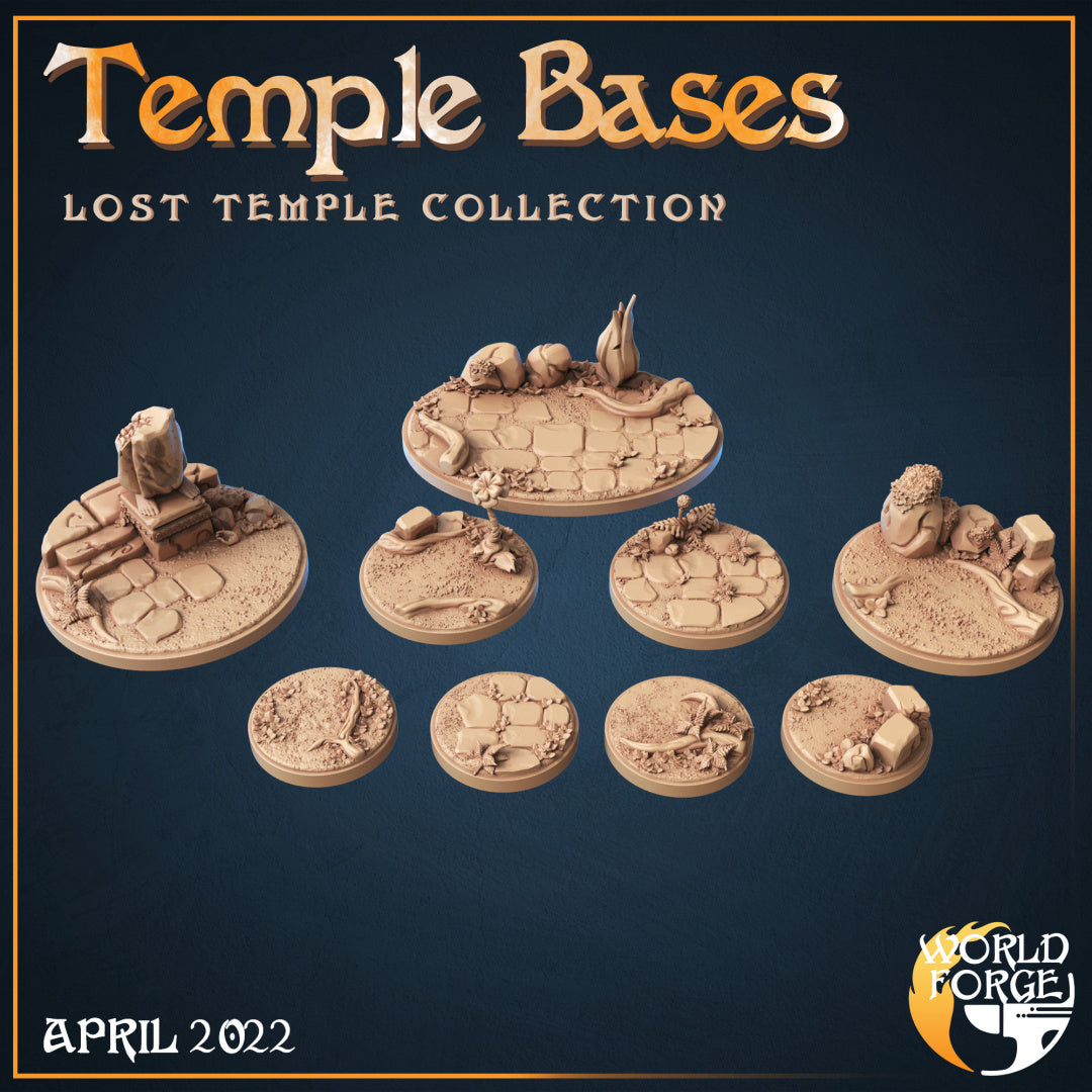 Lost Temple Ruins Bases 3D Resin Printed DnD (D&D) Pathfinder Miniatures