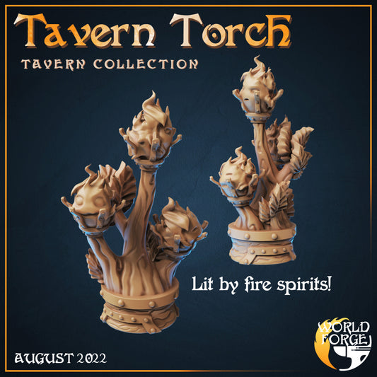 Arcane Dragon Tavern Torch 3D Resin Printed DnD (D&D) Pathfinder Miniatures