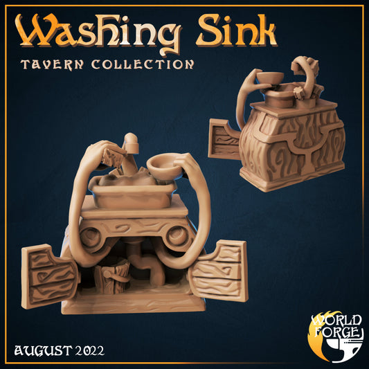 Arcane Dragon Tavern Washing Sink 3D Resin Printed DnD (D&D) Pathfinder Miniatures