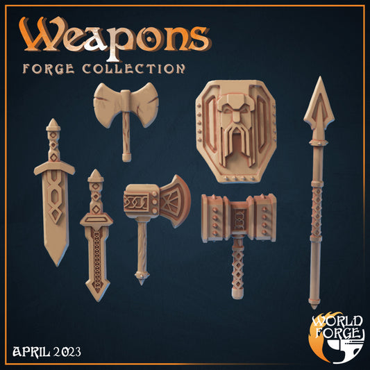 Dwarven Forge Weapons 3D Resin Printed DnD (D&D) Pathfinder Miniatures