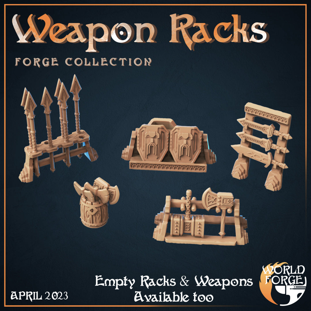 Dwarven Forge Weapon Racks 3D Resin Printed DnD (D&D) Pathfinder Miniatures