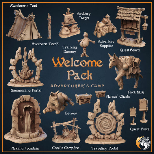 Adventurer's Camp Complete Set 3D Resin Printed DnD (D&D) Pathfinder Miniatures