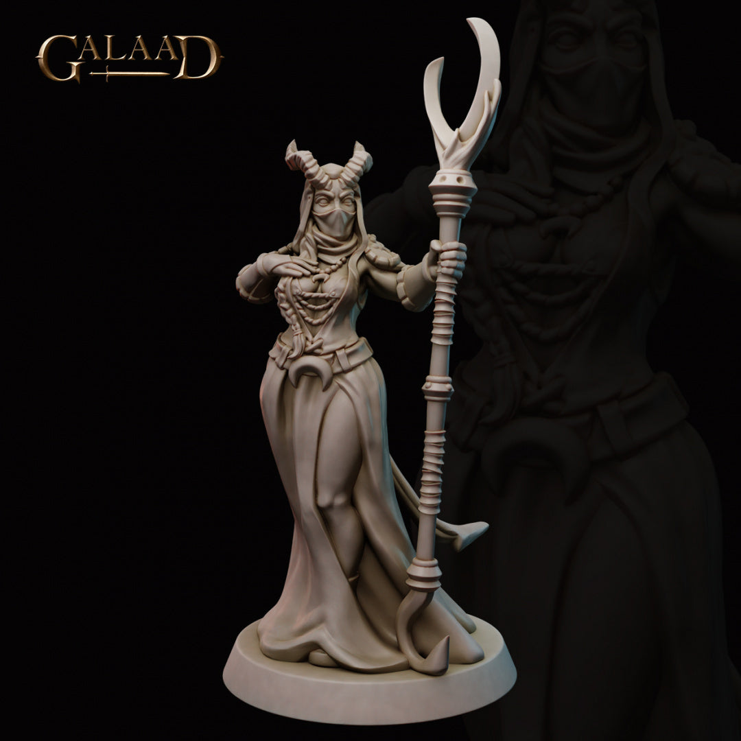 Tiefling Mage:  3D Resin Printed DnD (D&D) Pathfinder Miniatures